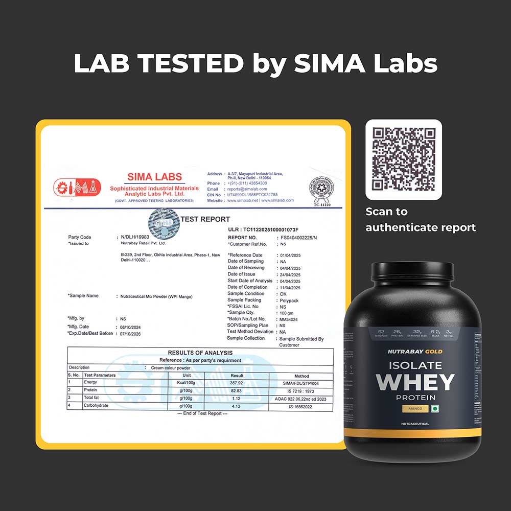 Nutrabay Gold Isolate Whey Protein,  4.4 lb  Mango 