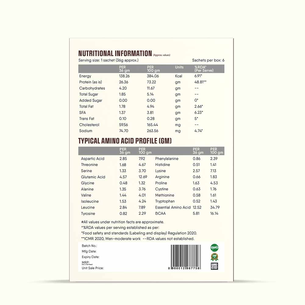 2 - TruNativ Pro Blend Whey Protein,  6 sachets/pack  Choco Crunch 