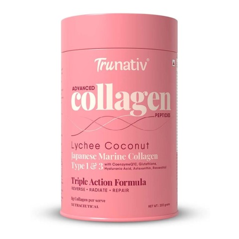 1 - TruNativ Advanced Collagen Peptides,  200 g  Lychee Coconut (Japanese Marine Collagen Type 1 & 3) 
