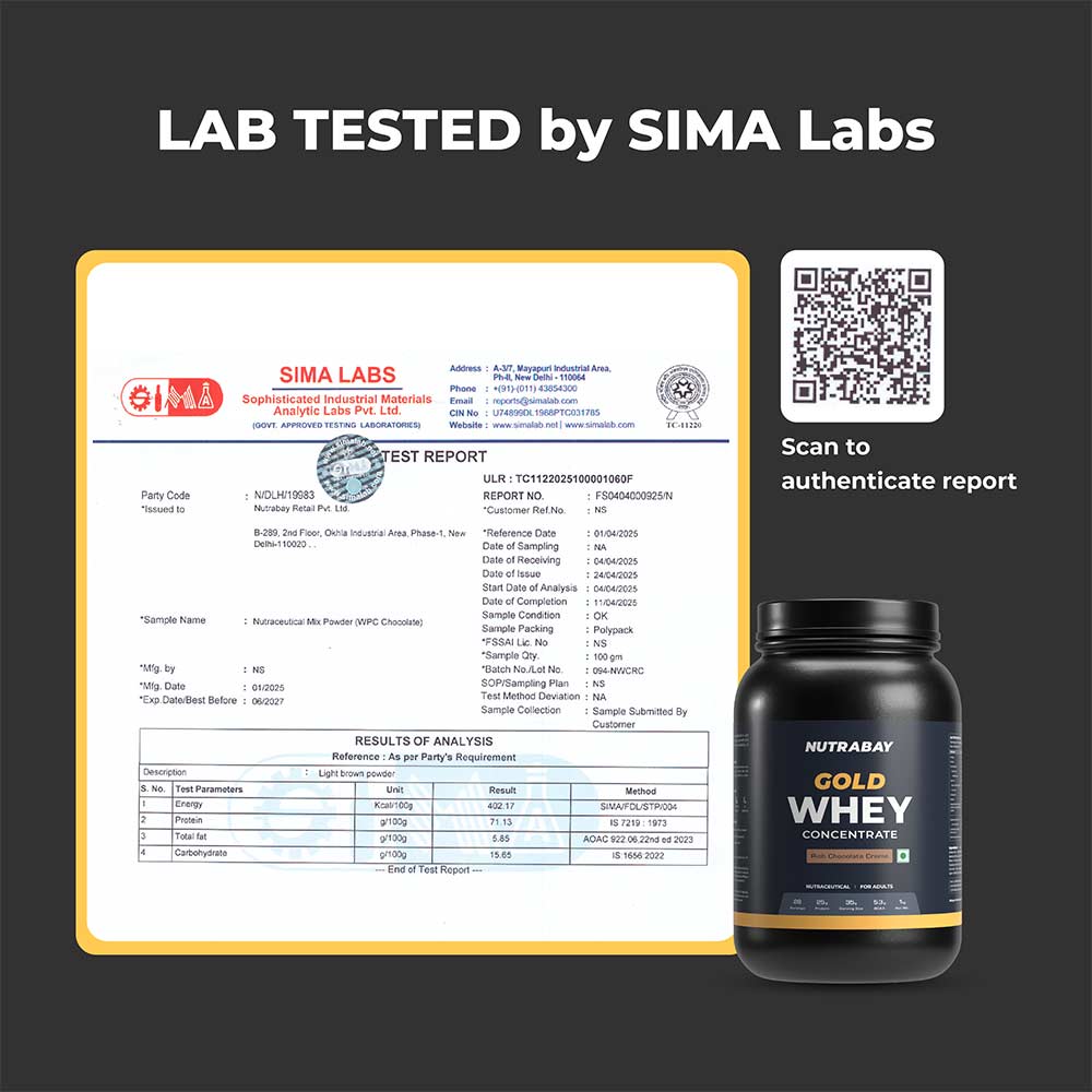 3 - Nutrabay Gold Concentrate Whey Protein,  2.2 lb  Rich Chocolate Creme 