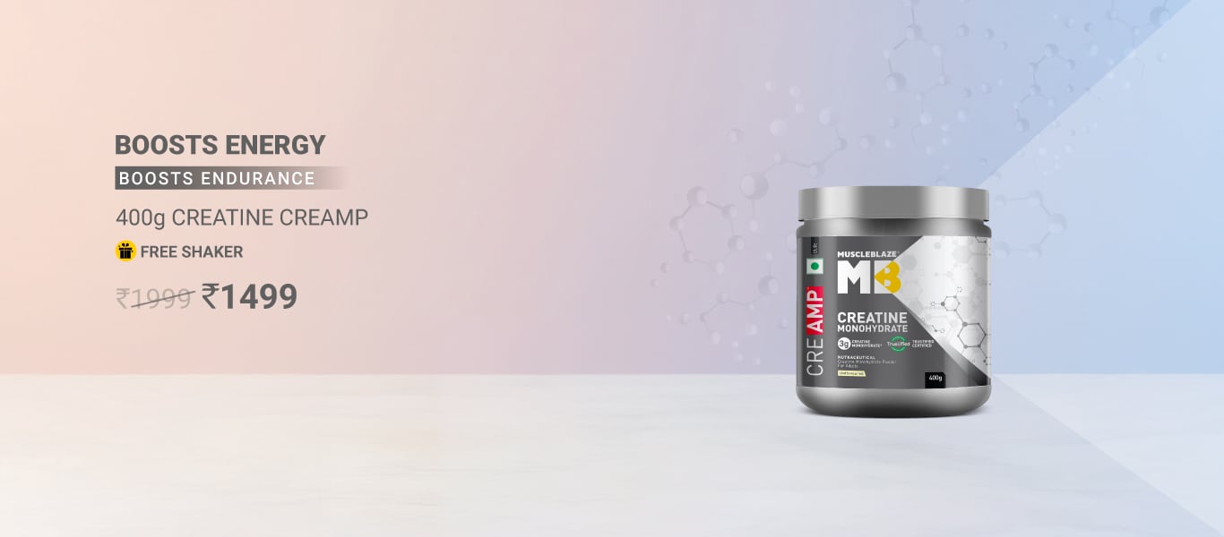 MuscleBlaze Creatine Monohydrate CreAMP 400g @ 1499 + Free Shaker