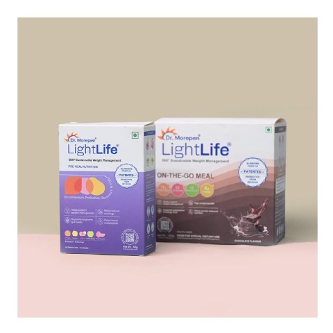1 - Dr. Morepen LightLife Pre-Meal Nutrition 10 Sachets Pack Assorted & On-The-Go Meal Combo,  5 sachets/pack  Chocolate 