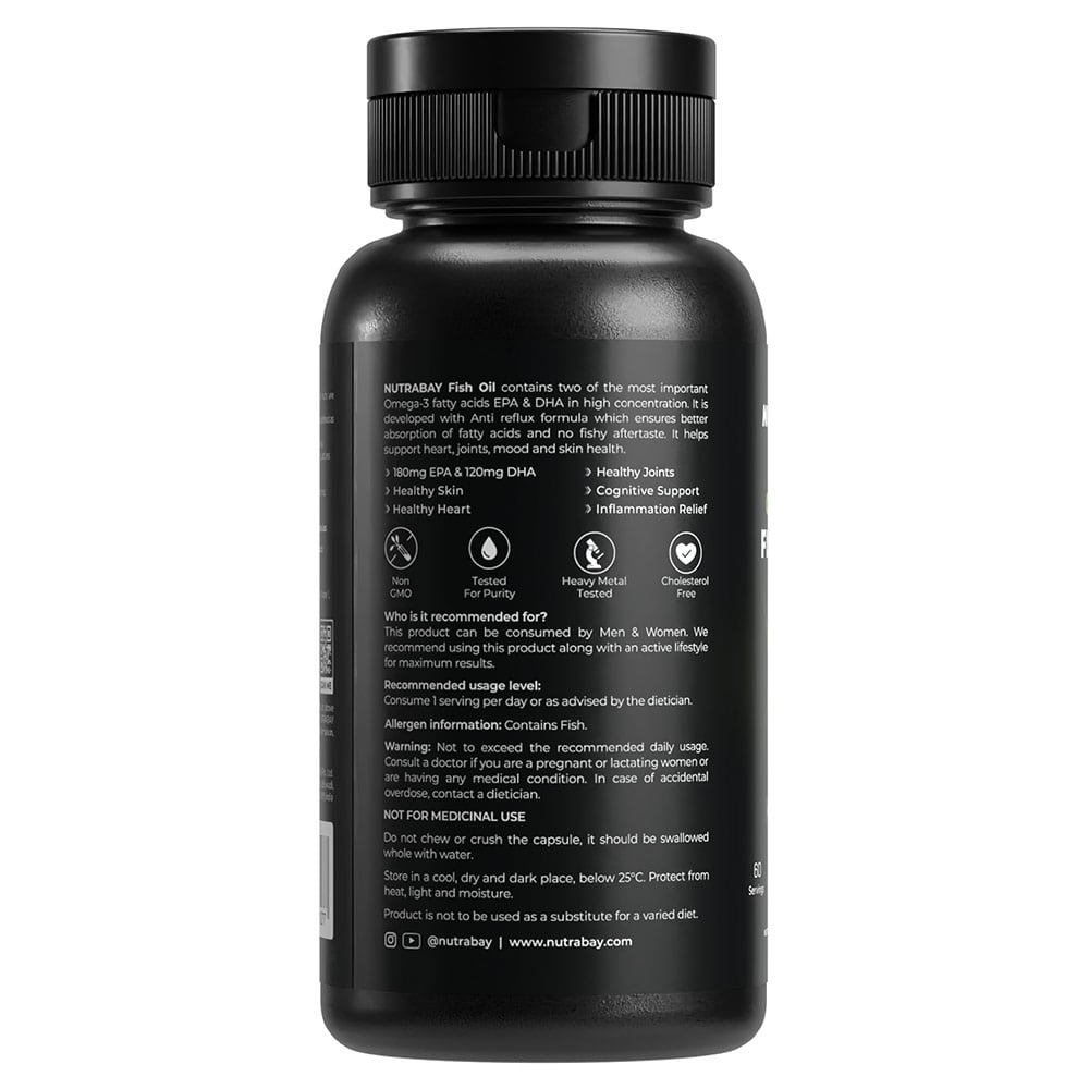 8 - Nutrabay Wellness Omega 3 Fish Oil,  60 capsules 