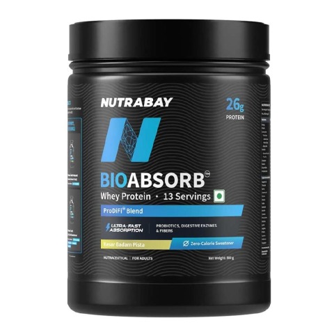 1 - Nutrabay BioAbsorb Whey Protein,  1.1 lb  Kesar Badam Pista 