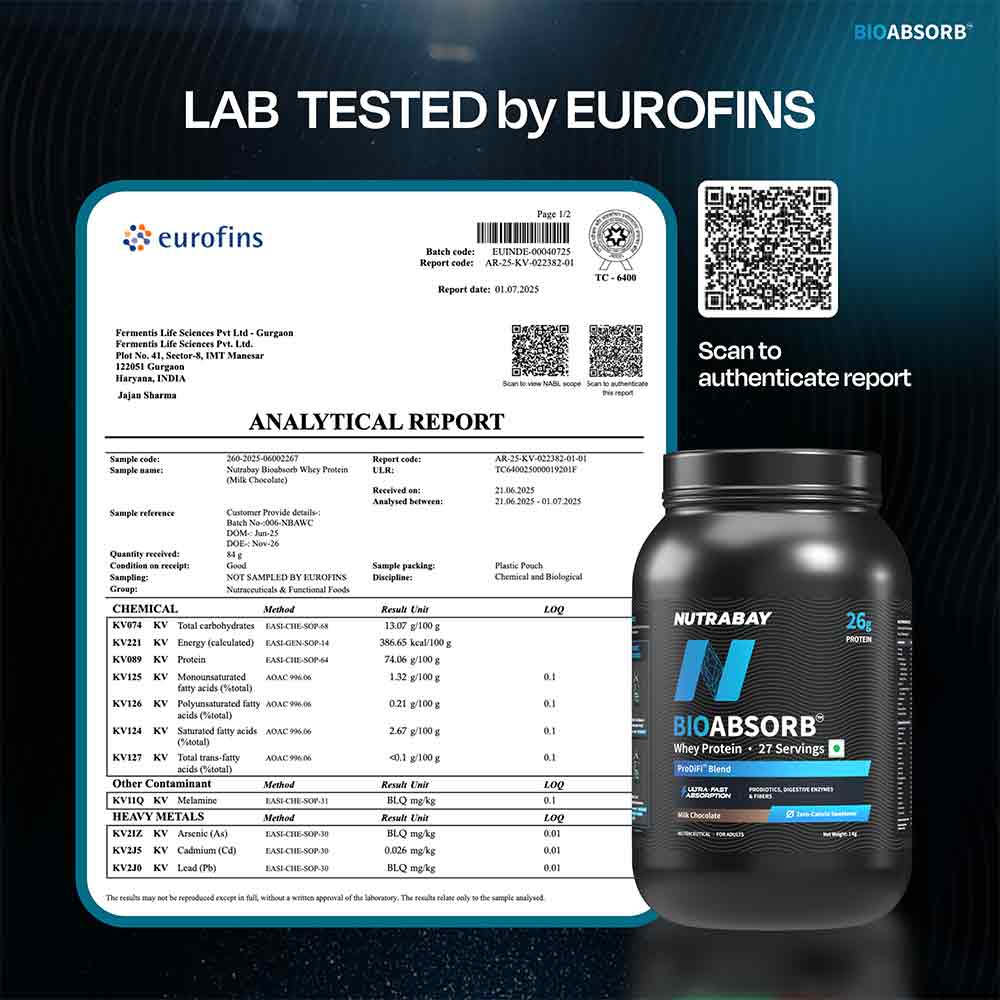 5 - Nutrabay BioAbsorb Whey Protein,  2.2 lb  Milk Chocolate 