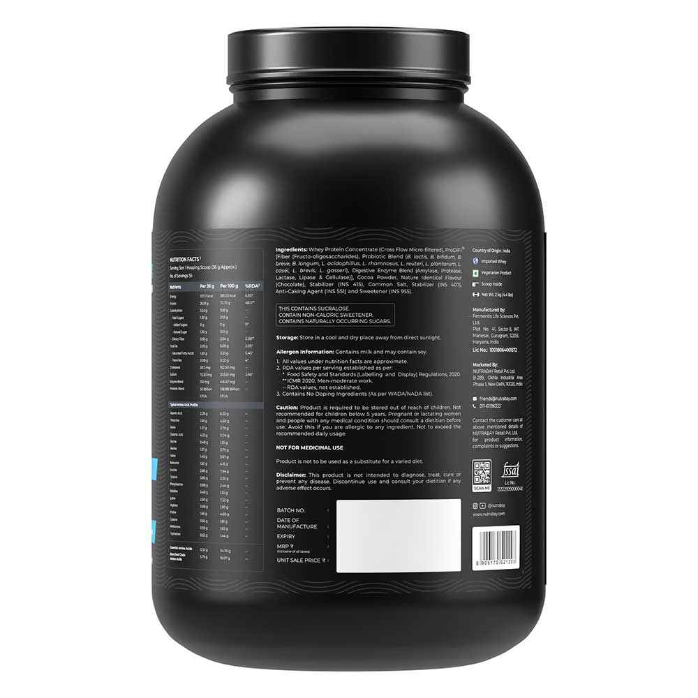 8 - Nutrabay BioAbsorb Whey Protein,  4.4 lb  Milk Chocolate 