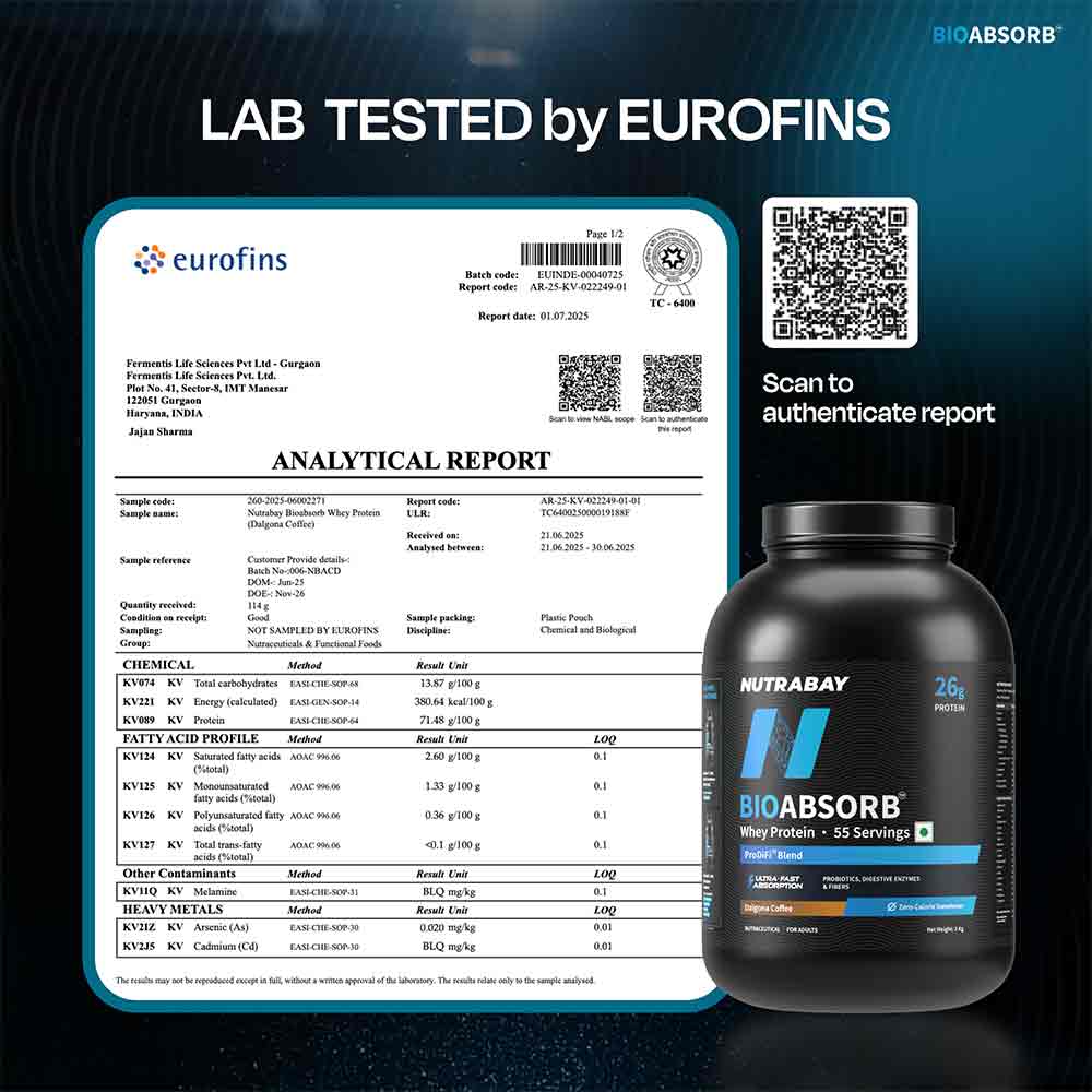 5 - Nutrabay BioAbsorb Whey Protein,  4.4 lb  Dalgona Coffee 