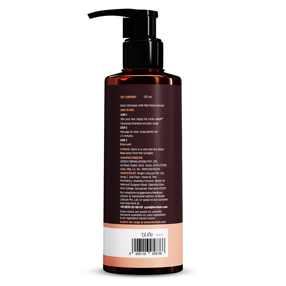 9 - HealthKart HK Vitals Biotin Shampoo,  175 ml  with Red Onion Extract