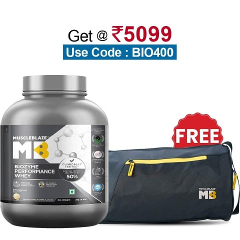 MuscleBlaze Biozyme Performance Whey, 4.4 lb French Vanilla Creme