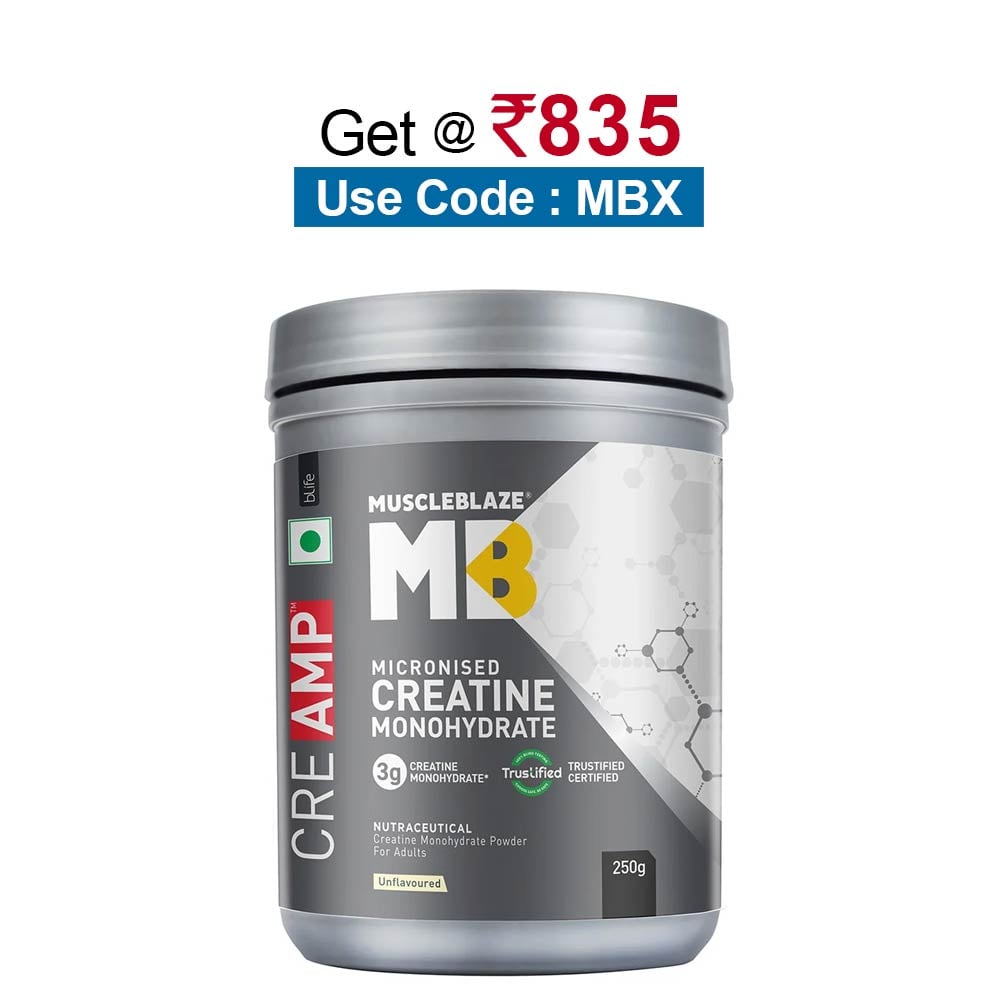 MuscleBlaze Creatine Monohydrate CreAMP,  Unflavoured  0.55 lb 
