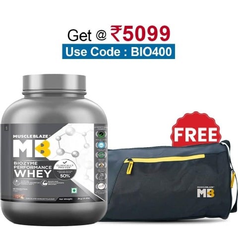 MuscleBlaze Biozyme Performance Whey, 4.4 lb Chocolate Hazelnut