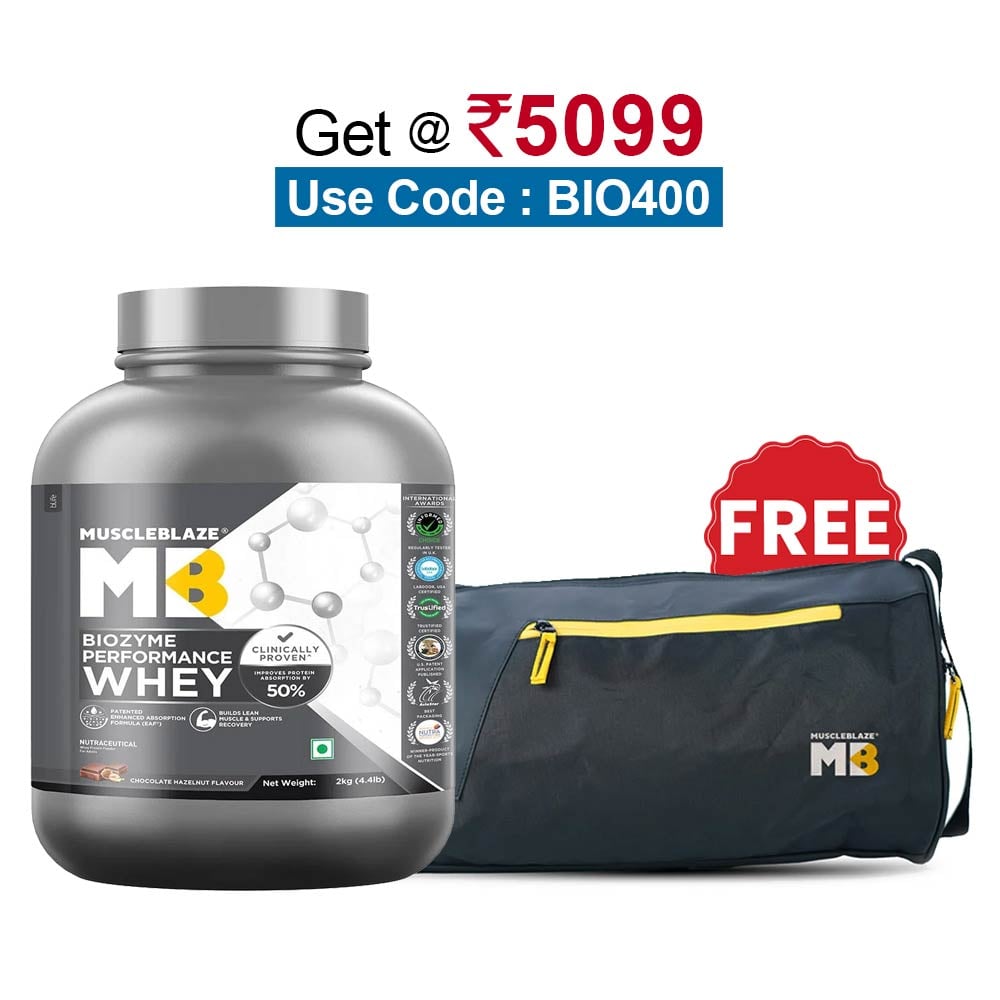 MuscleBlaze Biozyme Performance Whey,  4.4 lb  Chocolate Hazelnut 