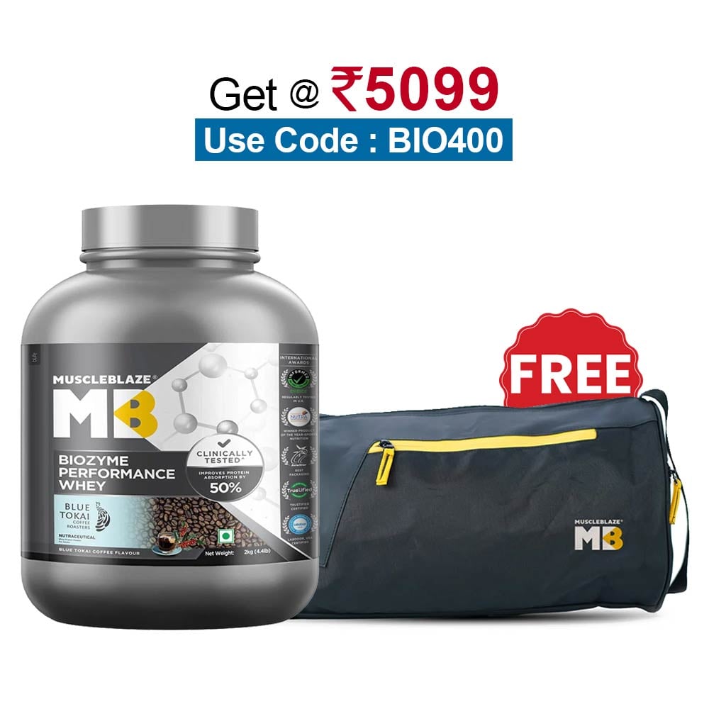 MuscleBlaze Biozyme Performance Whey,  4.4 lb  Blue Tokai Coffee 