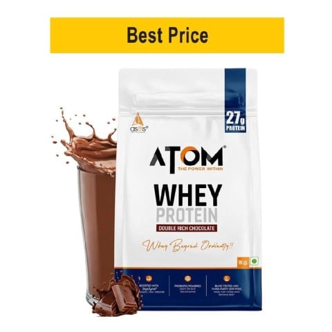 AS-IT-IS Nutrition ATOM Whey Protein with Enzymes,  2.2 lb  Double Rich Chocolate 