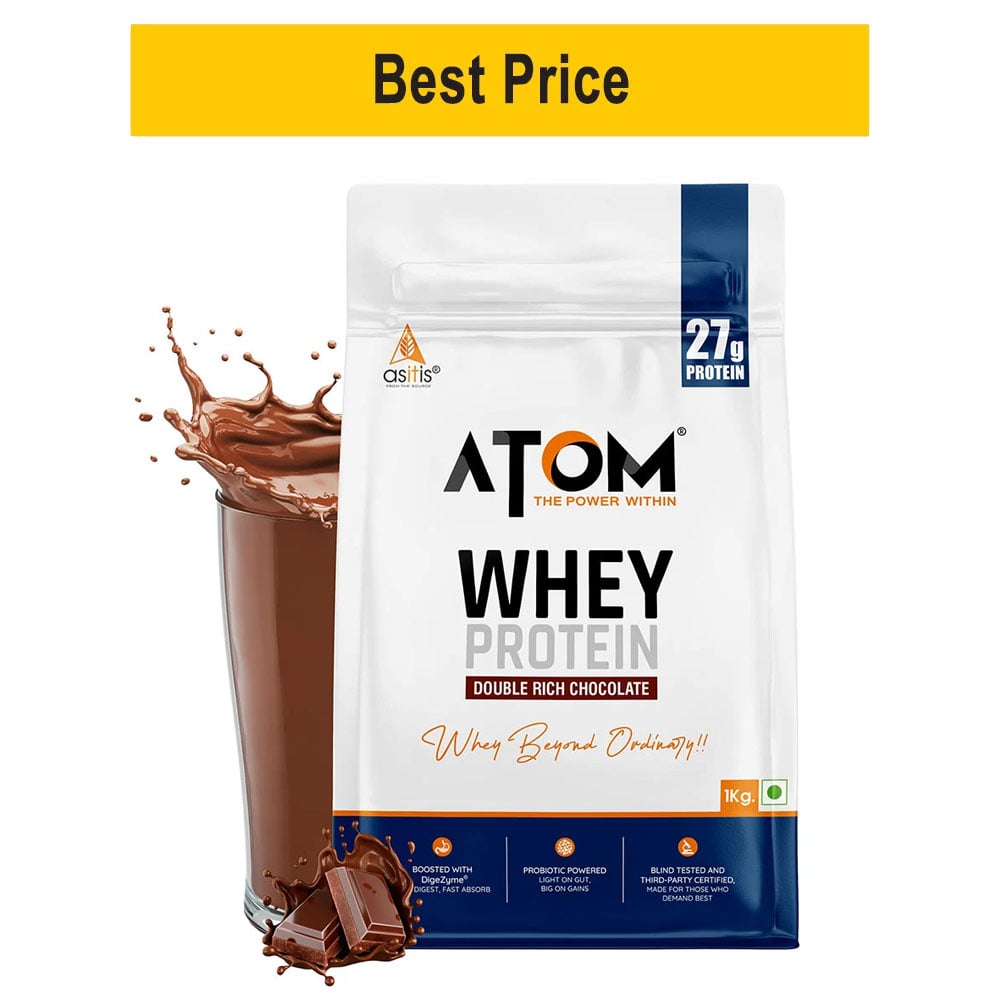 AS-IT-IS Nutrition ATOM Whey Protein with Enzymes,  2.2 lb  Double Rich Chocolate 