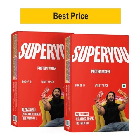 Superyou Protein Wafer Bar,  10 bar(s)  Assorted (Pack of 2) 
