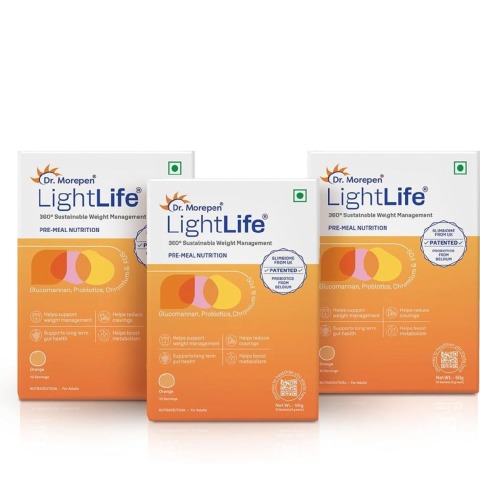 1 - Dr. Morepen LightLife Pre-Meal Nutrition, 10 sachets/pack Orange (Pack of 3)