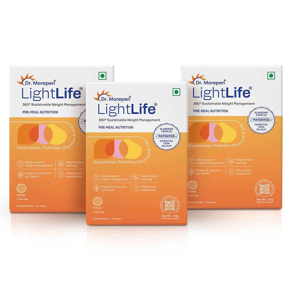Dr. Morepen LightLife Pre-Meal Nutrition, 10 sachets/pack Orange (Pack of 3)-picture-35