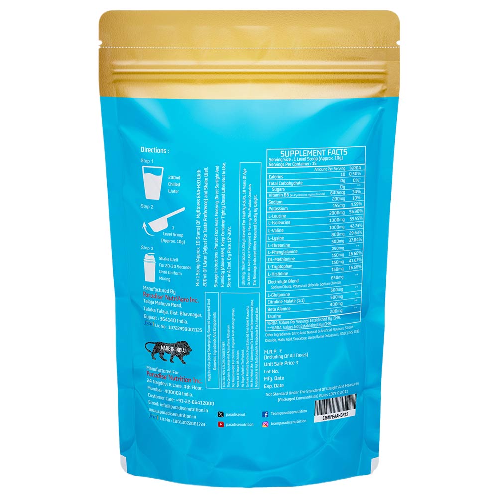 6 - Myfitness EAA-H2O,  Blue Raspberry  0.33 lb  15 Servings 
