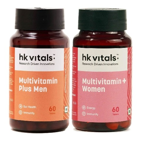 HealthKart HK Vitals Multivitamin Plus Men & Women 60 Tabs Combo