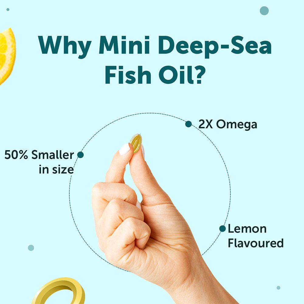 2 - Neuherbs Mini Deep-Sea Fish Oil 1000mg for Heart & Bone Lemon Flavour,  10 softgels 