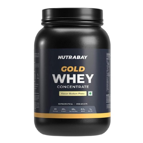 1 - Nutrabay Gold Concentrate Whey Protein,  2.2 lb  Kesar Badam Pista 