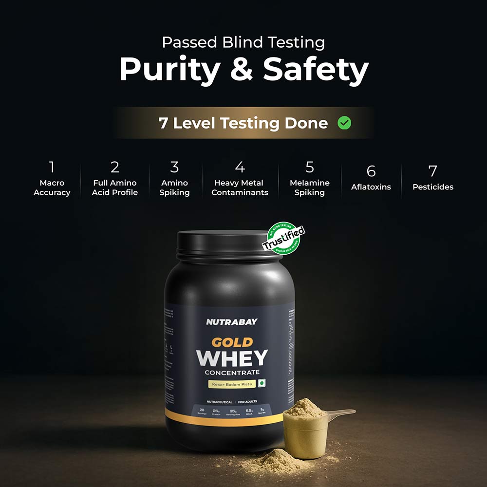 8 - Nutrabay Gold Concentrate Whey Protein,  2.2 lb  Kesar Badam Pista 