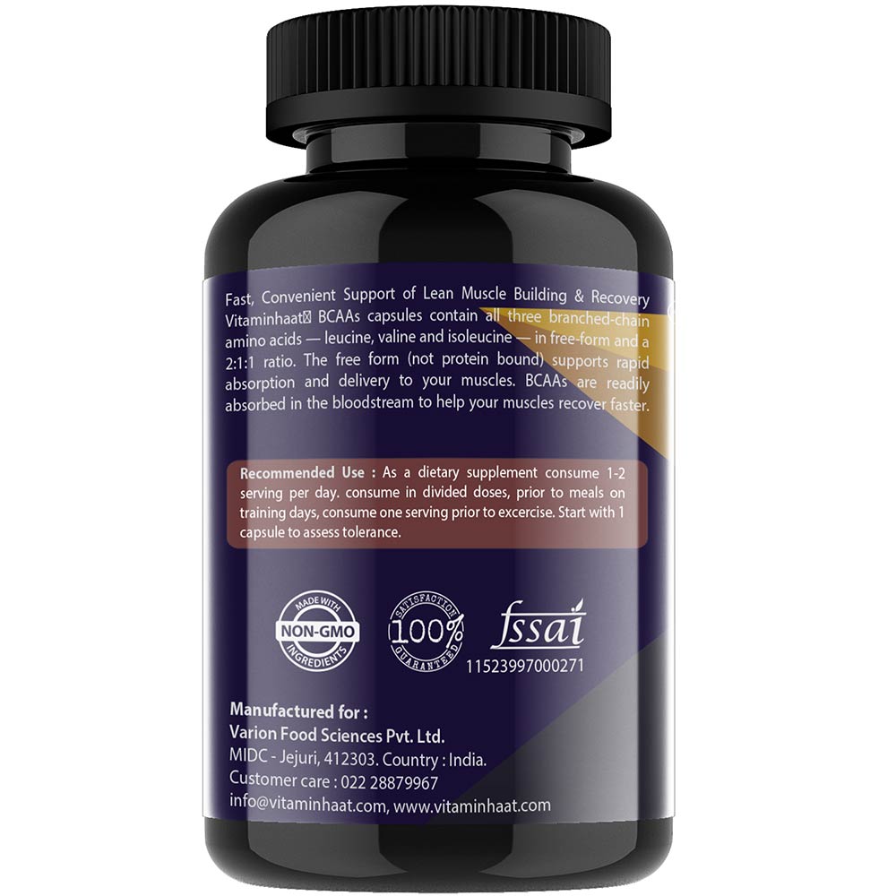 7 - Vitaminhaat BCAA Xtreme Formula,  120 capsules  30 Servings  Unflavoured 