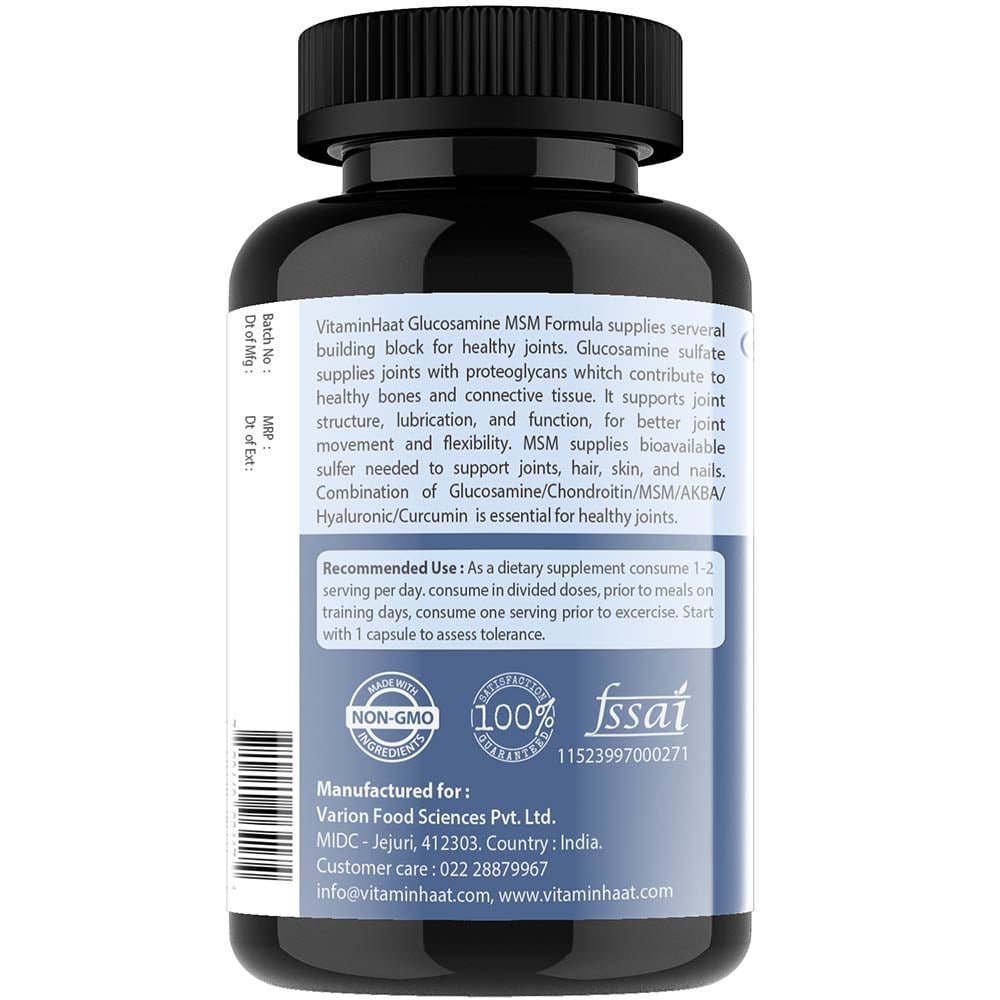 9 - Vitaminhaat Glucosamine Chondroitin MSM Hyaluronic Acid,  120 capsules 