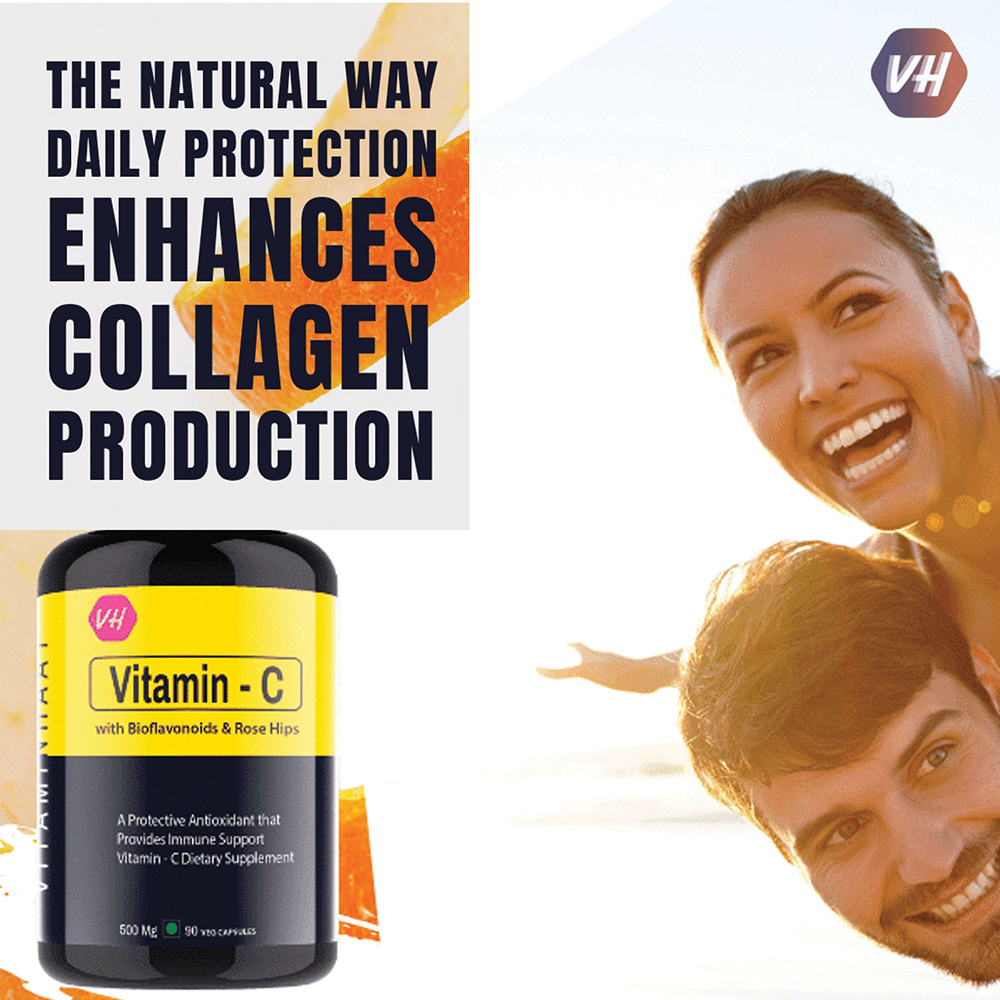 4 - Vitaminhaat Vitamin C with Bioflavonoids & Rose Hips,  90 capsules  Unflavoured 