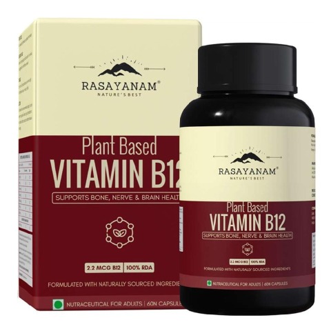 1 - Rasayanam Plant Based Vitamin B12,  120 capsules  Unflavoured 