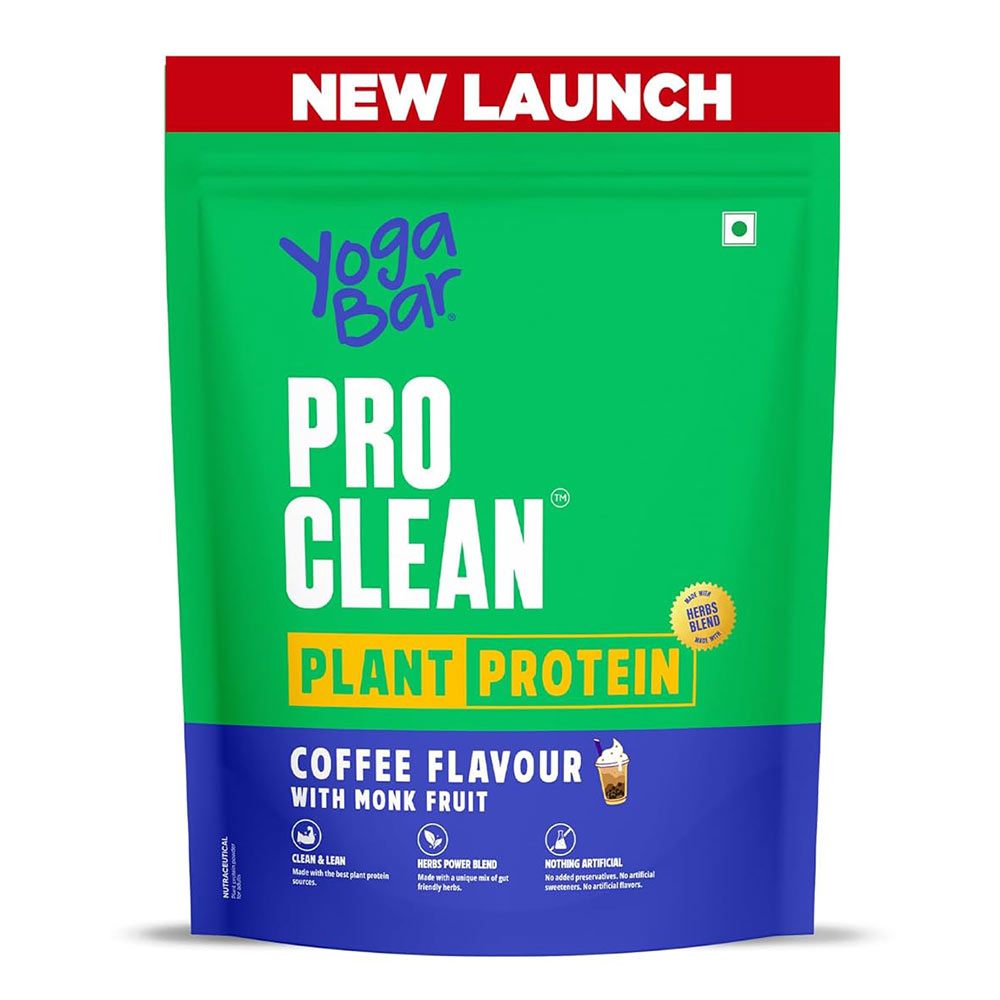1 - Yogabar Pro Clean Plant Protein,  1.1 lb  Coffee with Monk Fruit 