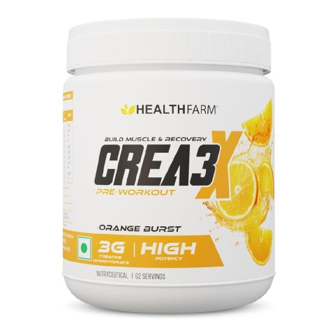 1 - Healthfarm Crea3x Pre-Workout,  Orange Burst  0.55 lb 