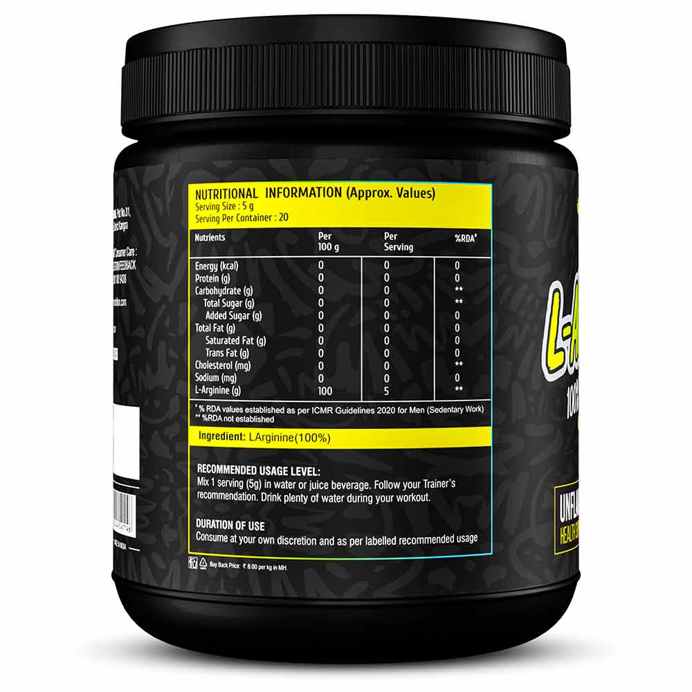 4 - Healthfarm 100% Pure L-Arginine,  0.22 lb 