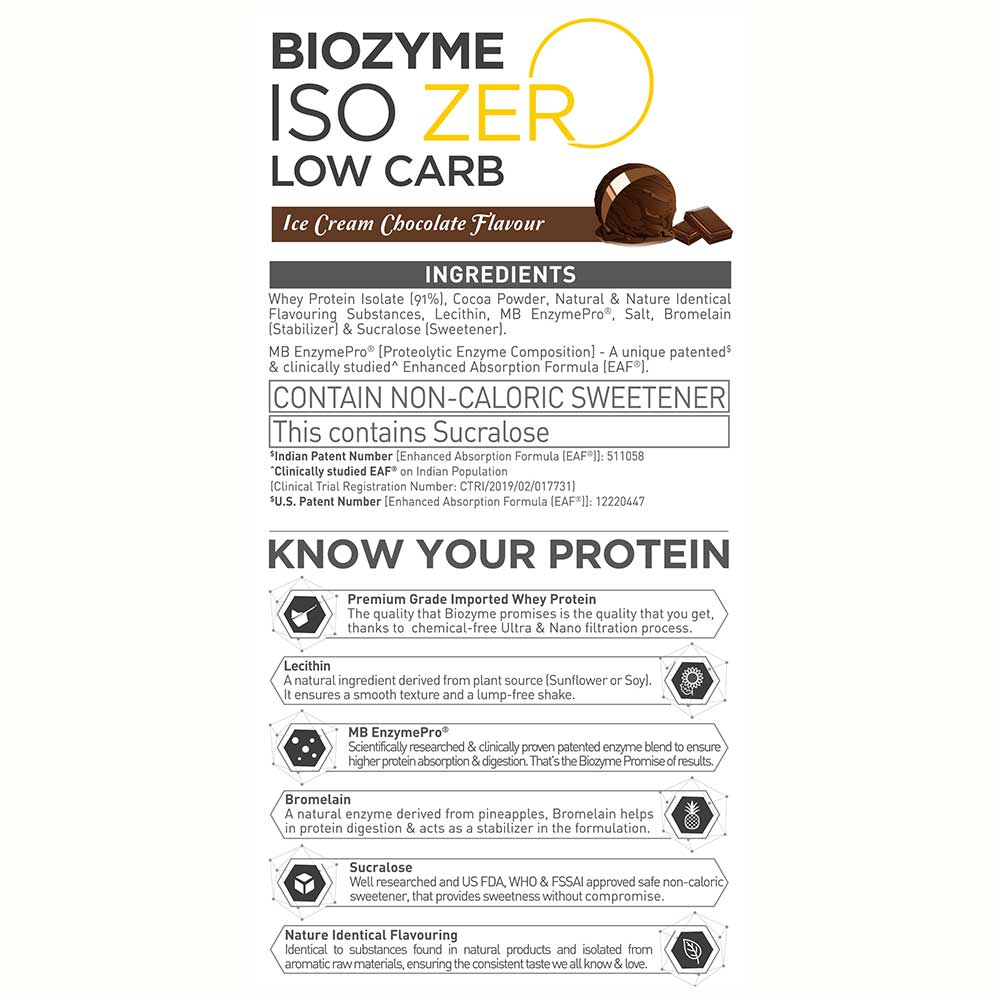 5 - MuscleBlaze Biozyme Iso-Zero,  8.8 lb  Low Carb Ice Cream Chocolate 