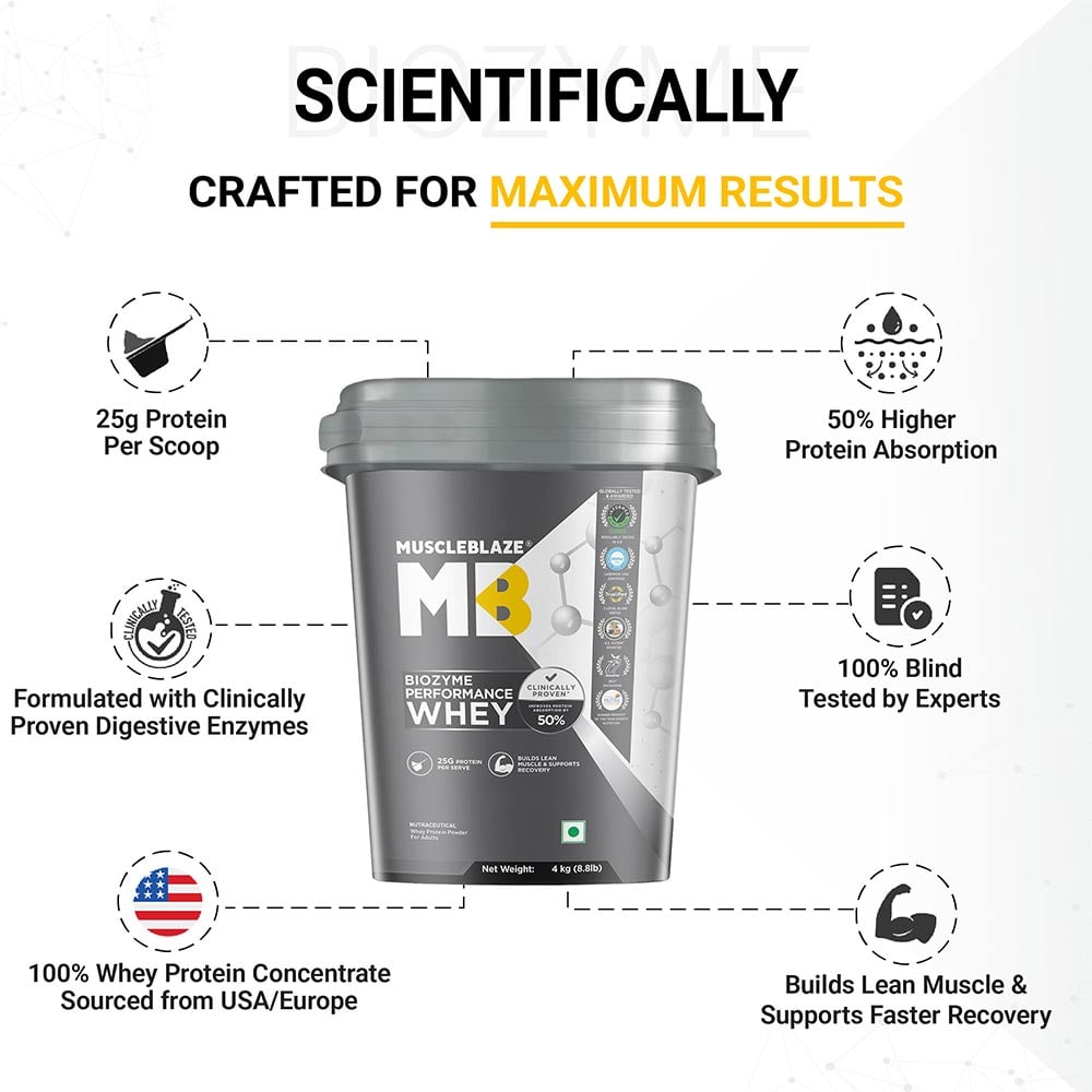 2 - MuscleBlaze Biozyme Performance Whey,  8.8 lb  Rich Chocolate