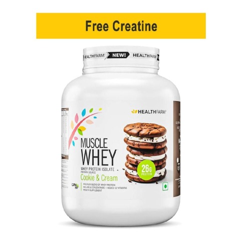 Healthfarm Muscle Whey,  4.4 lb  Cookies & Cream 