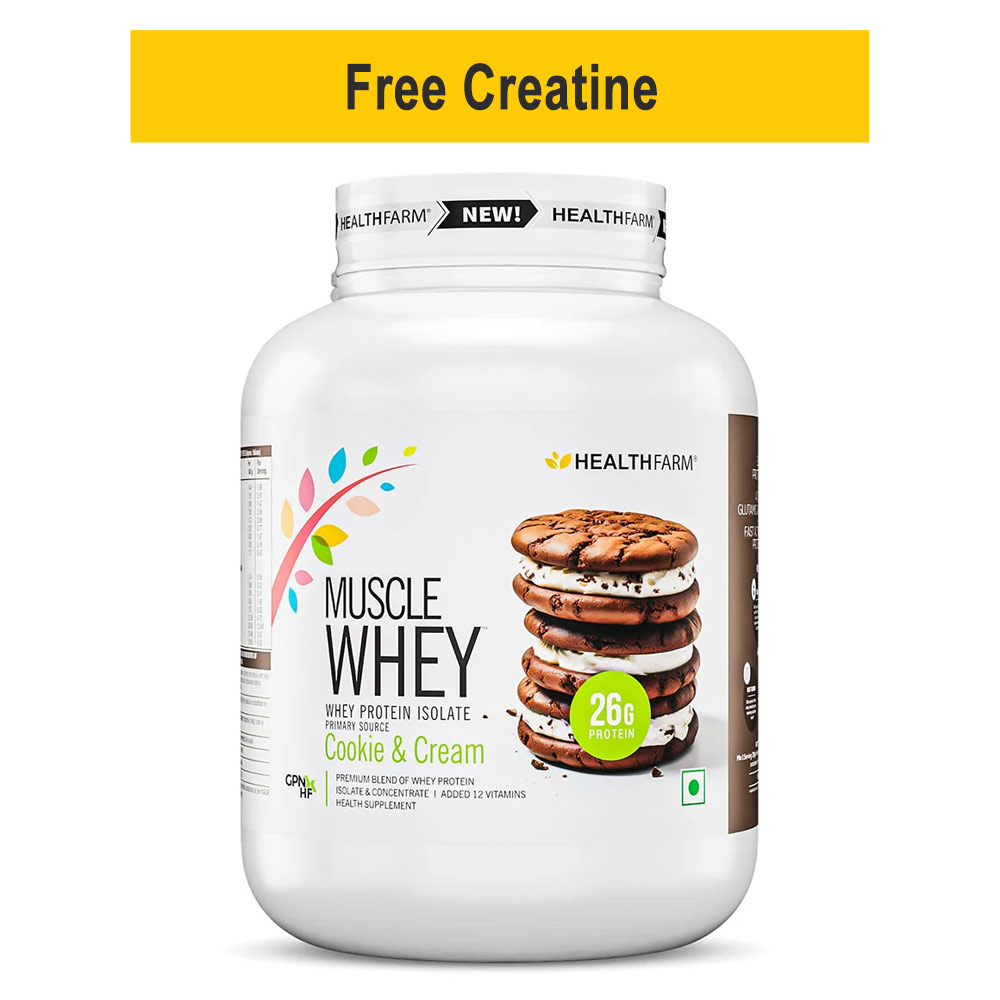 Healthfarm Muscle Whey,  4.4 lb  Cookies & Cream 