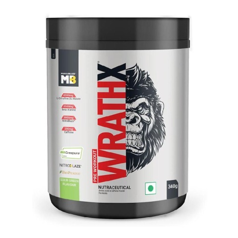 10-(3 - MuscleBlaze Pre Workout WrathX,  0.75 lb  Sour Green 
