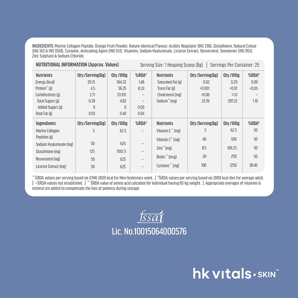 8 - HK Vitals Collagen for Men,  Marine Collagen  200 g  Lemon