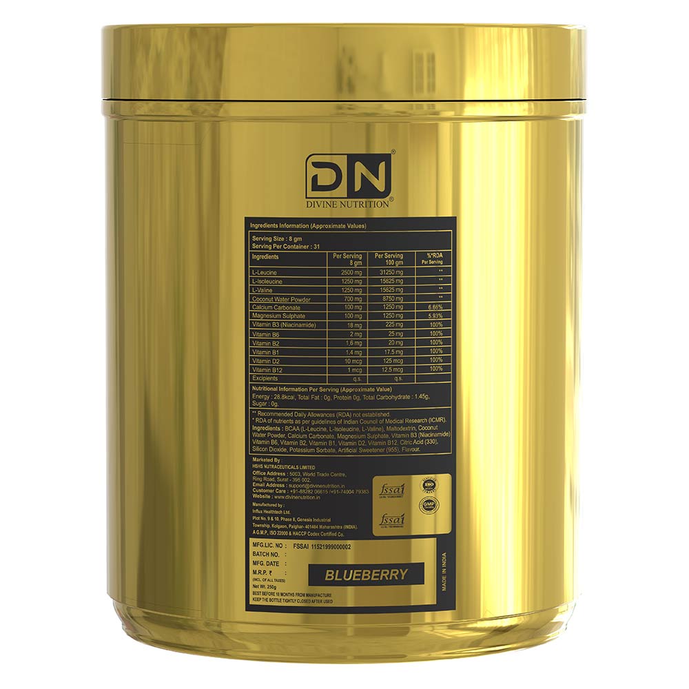 2 - Divine Nutrition Recovery BCAA 2:1:1,  0.55 lb  31 Servings  Blueberry 