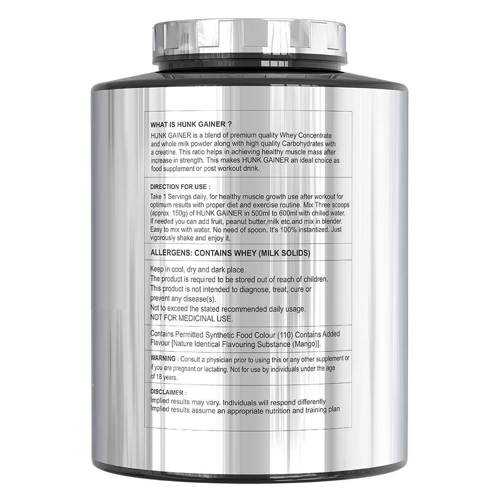 3 - Divine Nutrition Hunk Gainer,  6.6 lb  Mango 