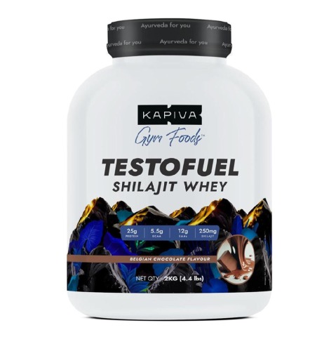 1 - Kapiva Him Foods Testofuel Shilajit Whey Protein,  4.4 lb  Belgian Chocolate 