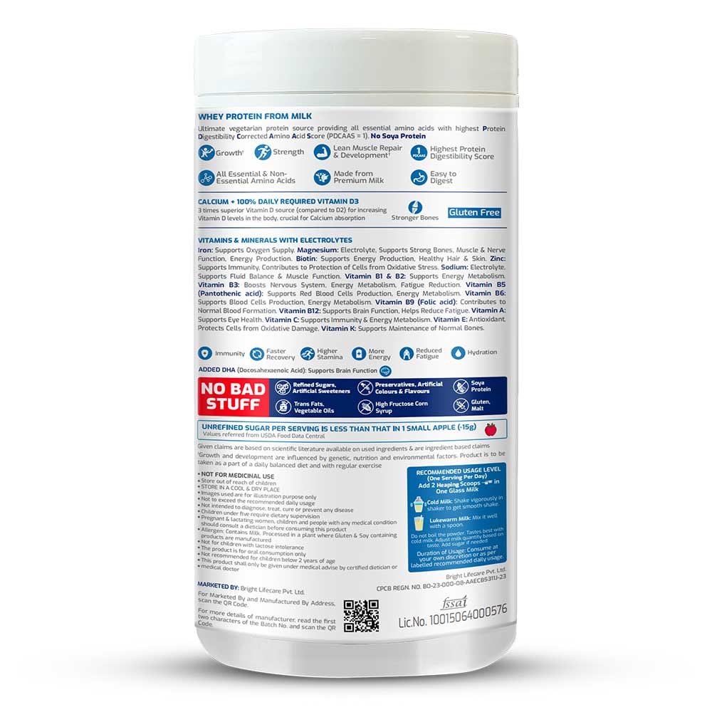 8 - Gritzo Supermilk Personalized Protein and Nutrition Drink Mix for 2-6 y Girl Overall Growth,  300 g  Creamy Vanilla