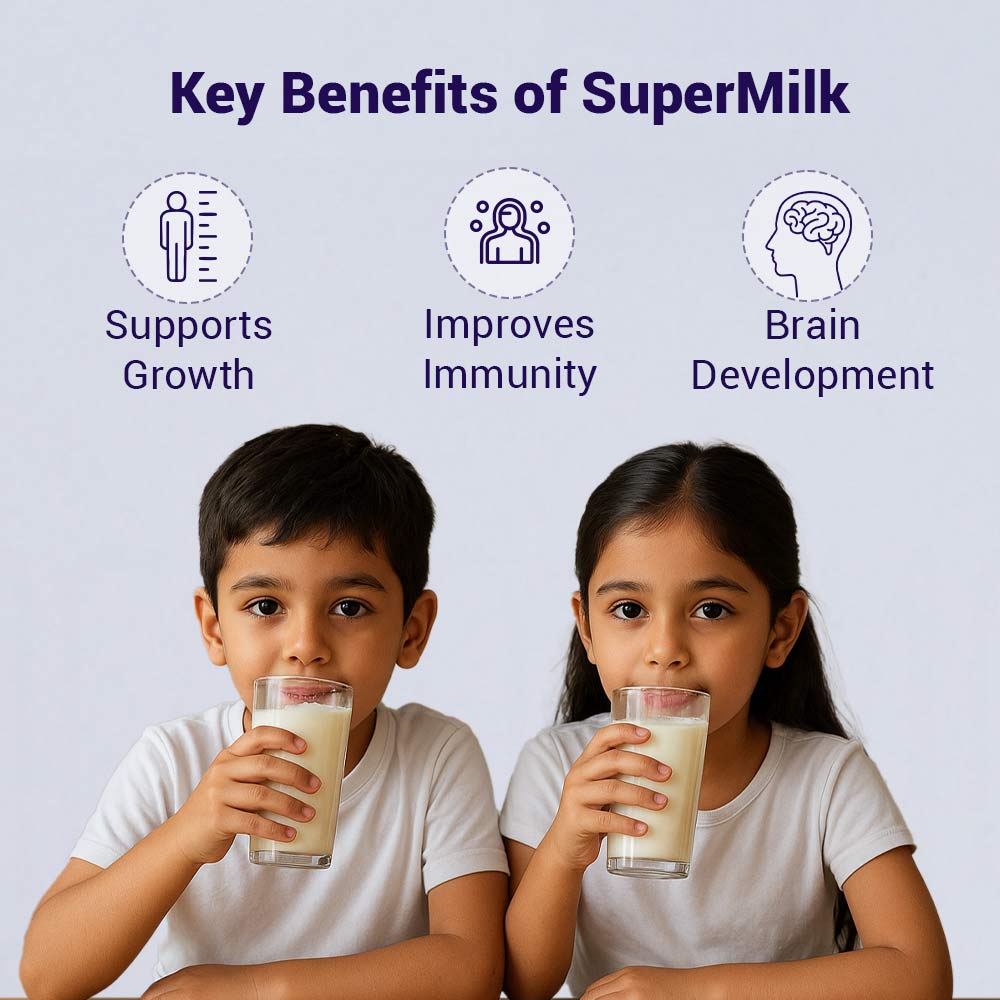 3 - Supermilk Personalized Protein and Nutrition Drink Mix for 2-6 y Girl Overall Growth,  300 g  Creamy Vanilla  2-6 Yrs  Boy/Girl  Overall Growth