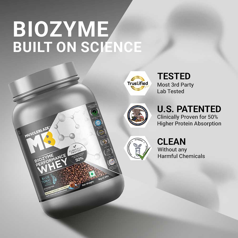 5 - MuscleBlaze Biozyme Performance Whey,  2.2 lb  Blue Tokai Cafe Latte