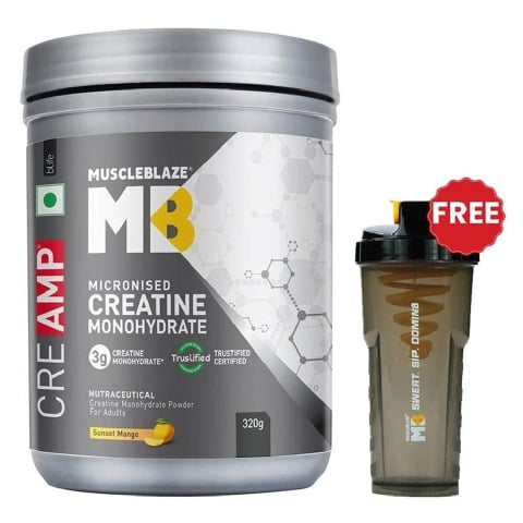 MuscleBlaze Creatine Monohydrate CreAMP, Sunset Mango 0.71 lb
