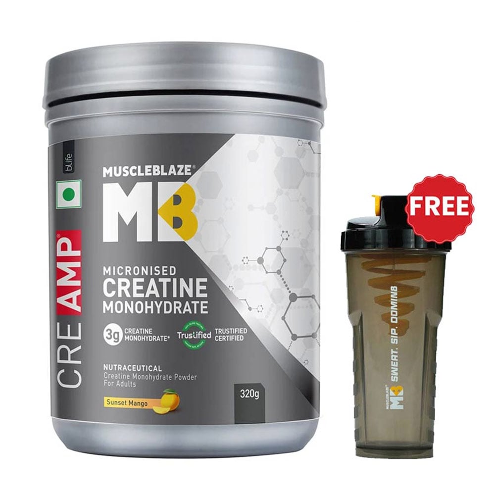 MuscleBlaze Creatine Monohydrate CreAMP,  Sunset Mango  0.71 lb 