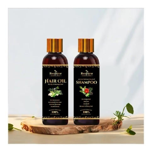 1 - Roopayur Anti Hairfall Combo,  2 Piece(s)/Pack  Hair Oil + Anti Hair fall & Anti Dandruff Shampoo 