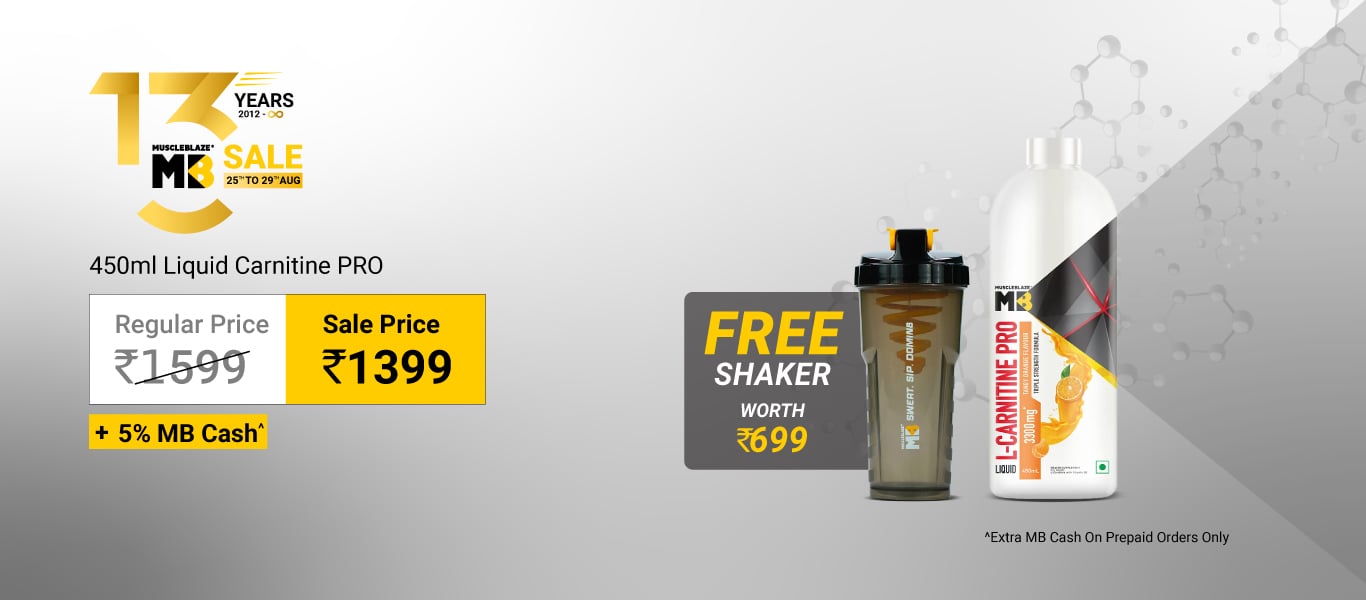 450ml Liquid Carnitine Pro @ 1399 + Free Shaker + 5% MB Cash